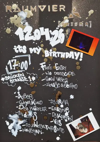 Raumvier Birthday Special Raumvier Birthday Special - EDM event at Prisma in Berlin