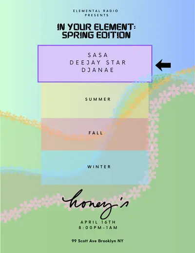 In Your Element: Spring Edition - EDM event at Honey's in New York