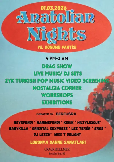 Anatolian Nights Drag Anniversary Party - EDM event at Crack Bellmer in Berlin