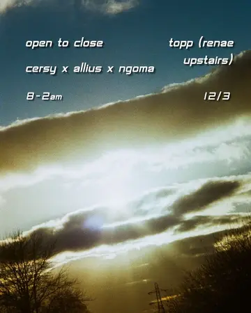 Open To Close with Cersy x Allius x ngoma at renae Open To Close with Cersy x Allius x ngoma at renae