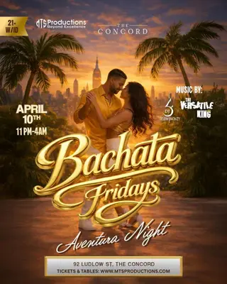 Friday Bachata Night - Traditional Bachata - Apr 10 at Concord NYC Friday Bachata Night - Traditional Bachata - Apr 10 at Concord NYC