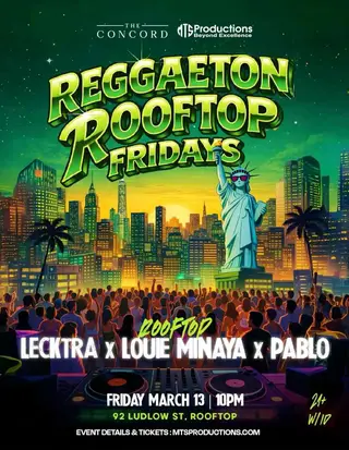Reggaeton Rooftop Fridays - Friday, March 13th, 2026 at Concord NYC Reggaeton Rooftop Fridays - Friday, March 13th, 2026 at Concord NYC