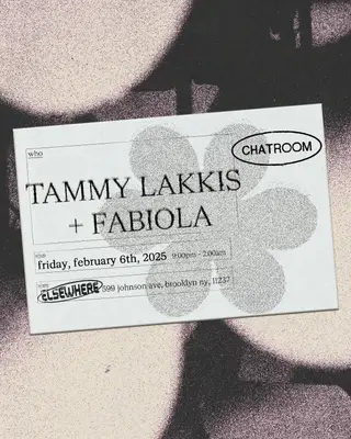 Chatroom: Tammy Lakkis + Fabiola at Chatroom at Elsewhere Chatroom: Tammy Lakkis + Fabiola at Chatroom at Elsewhere