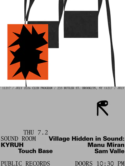 Village Hidden in Sound: KYRUH, Manu Miran, Touch Base, Sam Valle - EDM event at public records in New York