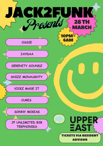 JACK 2 FUNK PRESENTS at Upper East JACK 2 FUNK PRESENTS at Upper East