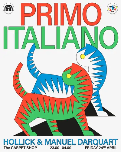 Primo Italiano with Hollick & Manuel Darquart Primo Italiano with Hollick & Manuel Darquart - EDM event at The Carpet Shop in London