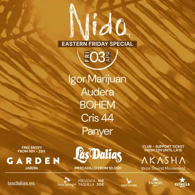 Nido Easter Edition - EDM event at Akasha Las Dalias Club - Ibiza in Ibiza