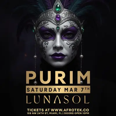 Purim Purim - EDM event at TBA - Lunasol in Miami