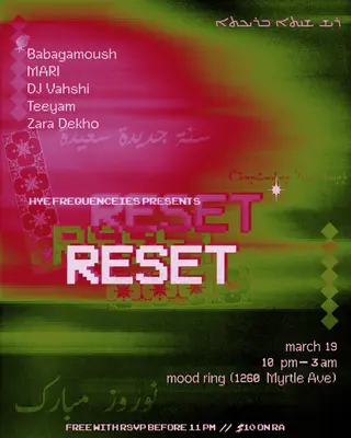 Hye Frequencies presents Reset at Mood Ring