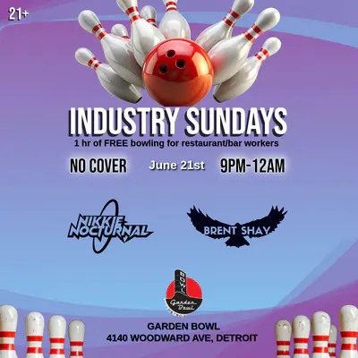 Industry Sundays - EDM event at Garden Bowl in Detroit