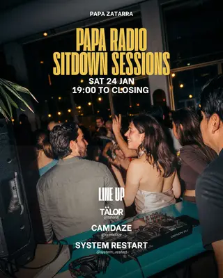 Papa Radio: Sitdown Sessions at TBA - Papa Zatarra, Jacob Bontiusplaats 10, Amsterdam 