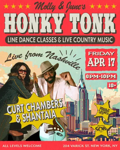 Molly & June's Honky Tonk with Curt Chambers & Shantaia - Live Country Music From Nashville - EDM event at SOBs in New York City
