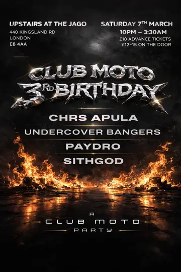 club moto 3rd birthday at The Jago club moto 3rd birthday at The Jago