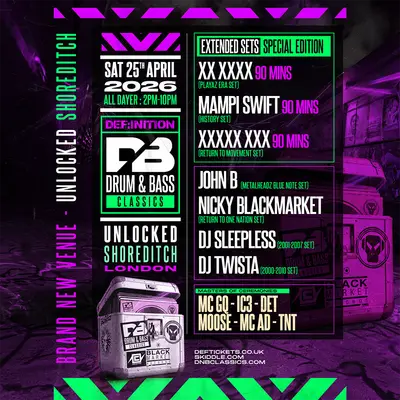 Drum and Bass Classics London All Dayer Drum and Bass Classics London All Dayer - EDM event at UNLOCKED in London