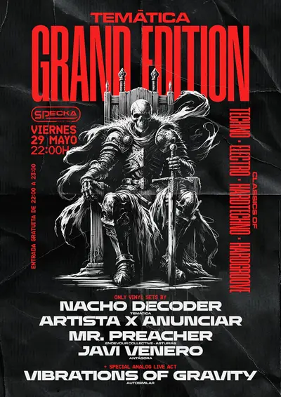 Clásicos del Techno Grand Edition - Temática (Only Vinyl) - EDM event at Specka in Madrid