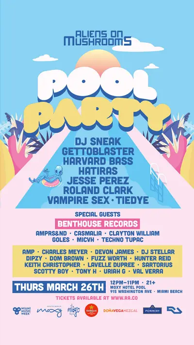 Aliens On Mushrooms Pool Party Miami Music Week 2026 Aliens On Mushrooms Pool Party Miami Music Week 2026 - EDM event at Moxy Miami South Beach in Detroit