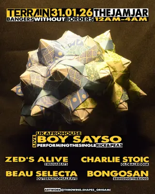 Terrain: 'Bangers Without Borders' with Boy Sayso at The Jam Jar