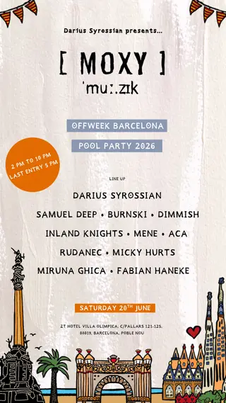 Darius Syrossian presents Moxy Muzik Pool Party - OFFWEEK 2026 at ZT Hotel Villa Olimpica