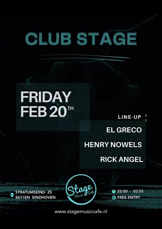 𝗦𝗧𝗔𝗚𝗘 𝗣𝗥𝗘𝗦𝗘𝗡𝗧 𝗧𝗘𝗖𝗛𝗡𝗢 𝗡𝗜𝗚𝗛𝗧 at Stage Music Café