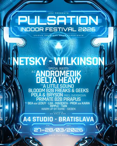 Pulsation Indoor Festival 2026 Pulsation Indoor Festival 2026 - EDM event at A4 Studio in Bratislava