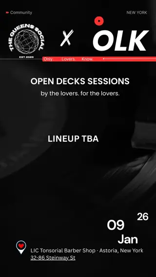 OLK Open Decks Night at LIC Tonsorial OLK Open Decks Night at LIC Tonsorial