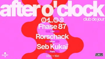 AFTER O'CLOCK: RORSCHACK - FHASE 87 - SEB KUKAI at Glazart AFTER O'CLOCK: RORSCHACK - FHASE 87 - SEB KUKAI at Glazart