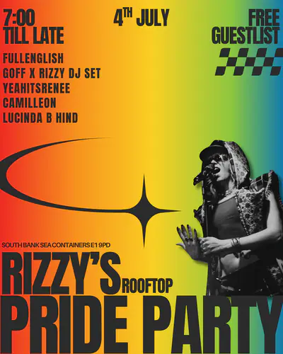 Rizzy's Pride Party - EDM event at 12th Knot Rooftop Bar in London