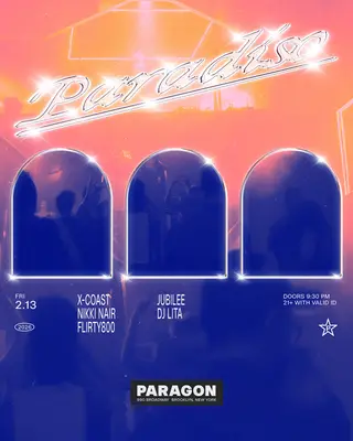 Paradiso: X-Coast, Nikki Nair, flirty800 + Jubilee, DJ Lita at Paragon