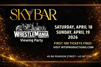 WrestleMania Weekend NYC 2026 – Skybar Rooftop Viewing Party Queens NY - EDM event at Skybar Rooftop and Lounge in New York