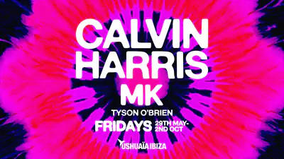 Calvin Harris & MK - EDM event at Ushuaïa Ibiza in Ibiza