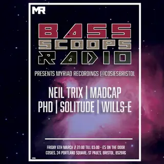 Bass Scoops Radio presents Myriad Recordings at Cosies