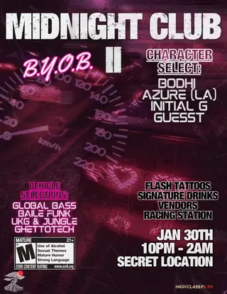 Midnight Club II at TBA - Secret Location sent week of show