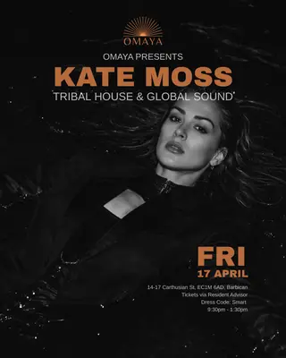 Omaya presents: Kate Moss (music inspired by Dubai, Ibiza, Mykonos, Cape Town) at Purl Omaya presents: Kate Moss (music inspired by Dubai, Ibiza, Mykonos, Cape Town) at Purl