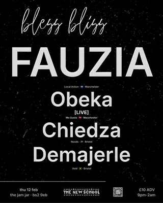 bless bliss with FAUZIA, Obeka & Chiedza at The Jam Jar bless bliss with FAUZIA, Obeka & Chiedza at The Jam Jar