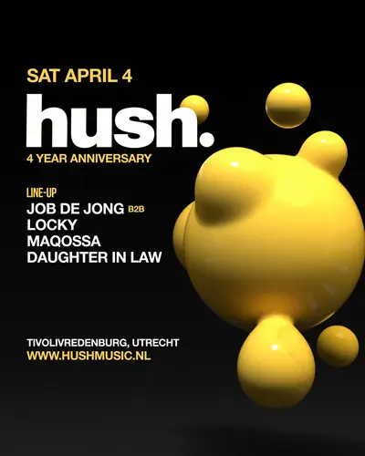 Hush with Job de Jong, Locky & More - EDM event at TivoliVredenburg in Utrecht