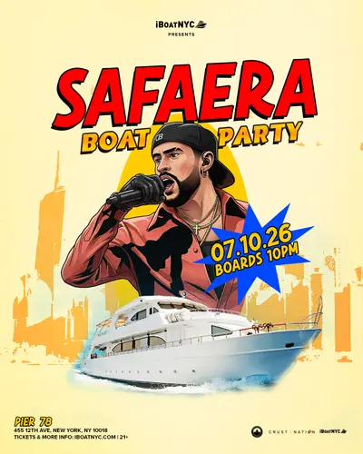 BENITO BOAT TRIBUTES: Safaera Yacht Party Cruise NYC - EDM event at Pier 78 at Hudson River Park in New York
