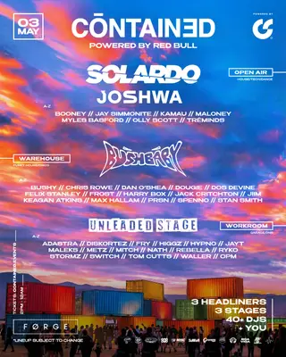 Contained in Sheffield with Solardo, Joshwa, Bushbaby & More - Bank Holiday Sunday at FORGE Contained in Sheffield with Solardo, Joshwa, Bushbaby & More - Bank Holiday Sunday at FORGE