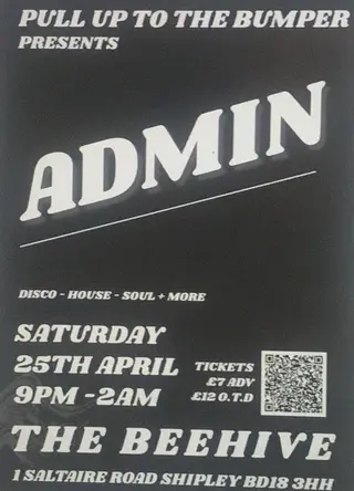 Admin @pull up to the bumper at Beehive (Shipley)