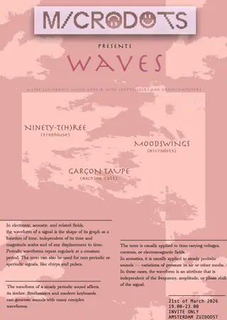 Microdots Sound Society presents: WAVES at TBA Microdots Sound Society presents: WAVES at TBA