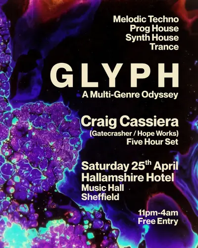 GLYPH - Free Party! Melodic Techno / Prog House / Synth House / Trance GLYPH - Free Party! Melodic Techno / Prog House / Synth House / Trance - EDM event at Hallamshire Hotel in Sheffield