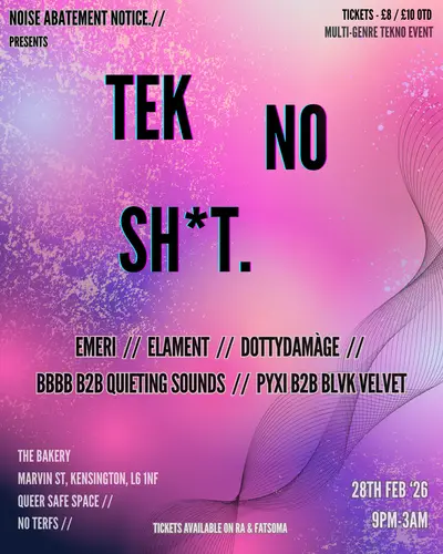 TEK NO SH*T - EDM event at The Bakery in Paris
