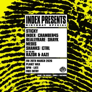 Index PRESENTS: BIRTHDAY SPESH London 2026 | Lineup & Event Details - EDM news article Index PRESENTS: BIRTHDAY SPESH London 2026 | Lineup & Event Details - EDM news article
