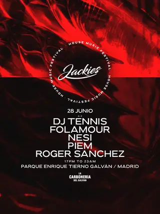 Jackies - Open Air House Music Festival - MADRID at Parque de Enrique Tierno Galván Jackies - Open Air House Music Festival - MADRID at Parque de Enrique Tierno Galván