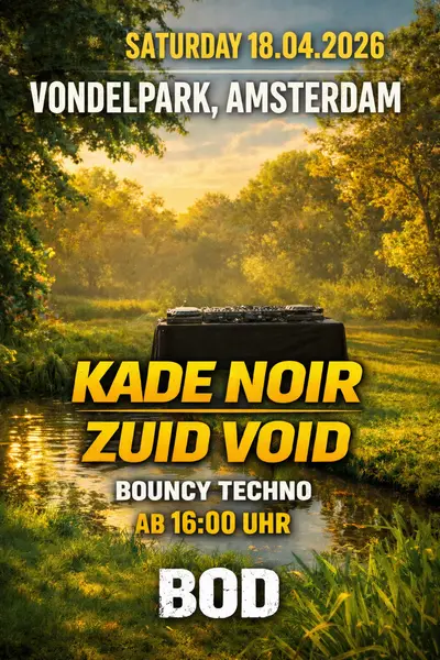 Vondel bouncy techno & chill - EDM event at TBA - Vondelpark in Amsterdam