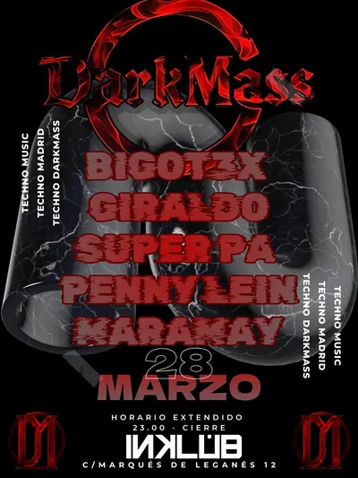DARKMASS VIII ||| SUPER PA - BIGOT3X - GIRALDO - Maramay - PENNY LEIN - EDM event at Inklub Madrid in Miami