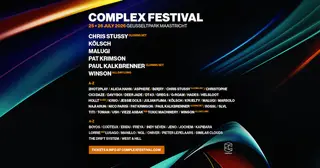 Complex Festival 2026 with Paul Kalkbrenner, Kölsch, Chris Stussy, Winson, MALUGI & many more Complex Festival 2026 with Paul Kalkbrenner, Kölsch, Chris Stussy, Winson, MALUGI & many more - EDM event at Complex Maastricht in Maastricht