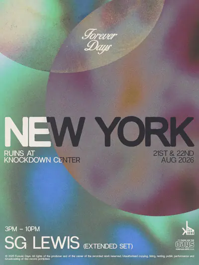 SG Lewis (DJ Set) in The Ruins (FRI + SAT) - EDM event at Knockdown Center in New York