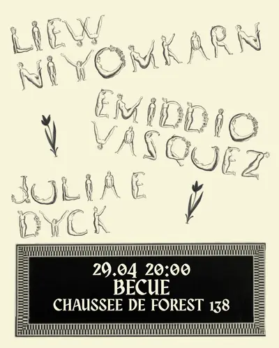 Liew Niyomkarn, Emiddio Vasquez & Julia E. Dyck - EDM event at Becue in Brussels