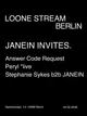 JANEIN INVITES: Answer Code Request, Peryl *live, Stephanie Sykes B2B JANEIN