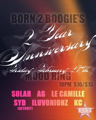BORN 2 BOOGIE'S 2 YR ANNIVERSARY PARTY - EDM event at Mood Ring in New York
